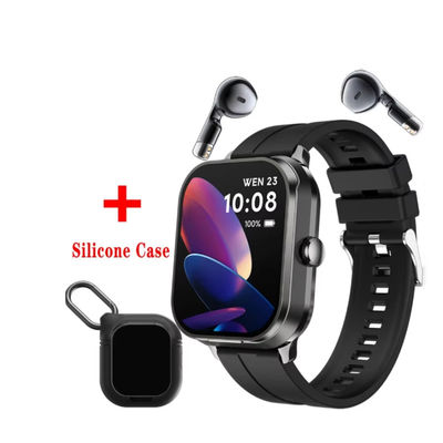 TWS Inalámbrico D8Pro Presión arterial Reloj inteligente de exterior con pantalla de amortiguador 2 en 1